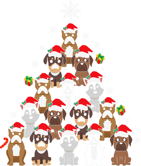 Dogs christmas tree