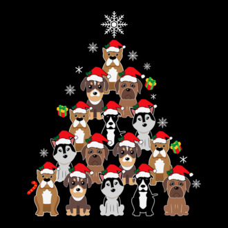Dogs christmas tree